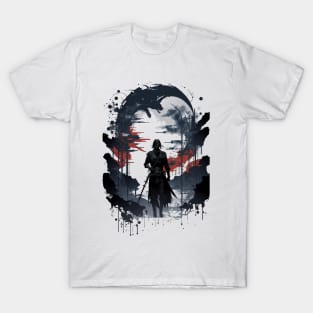 illustration, vietnam vibe, warrior, dark, silhouette art T-Shirt